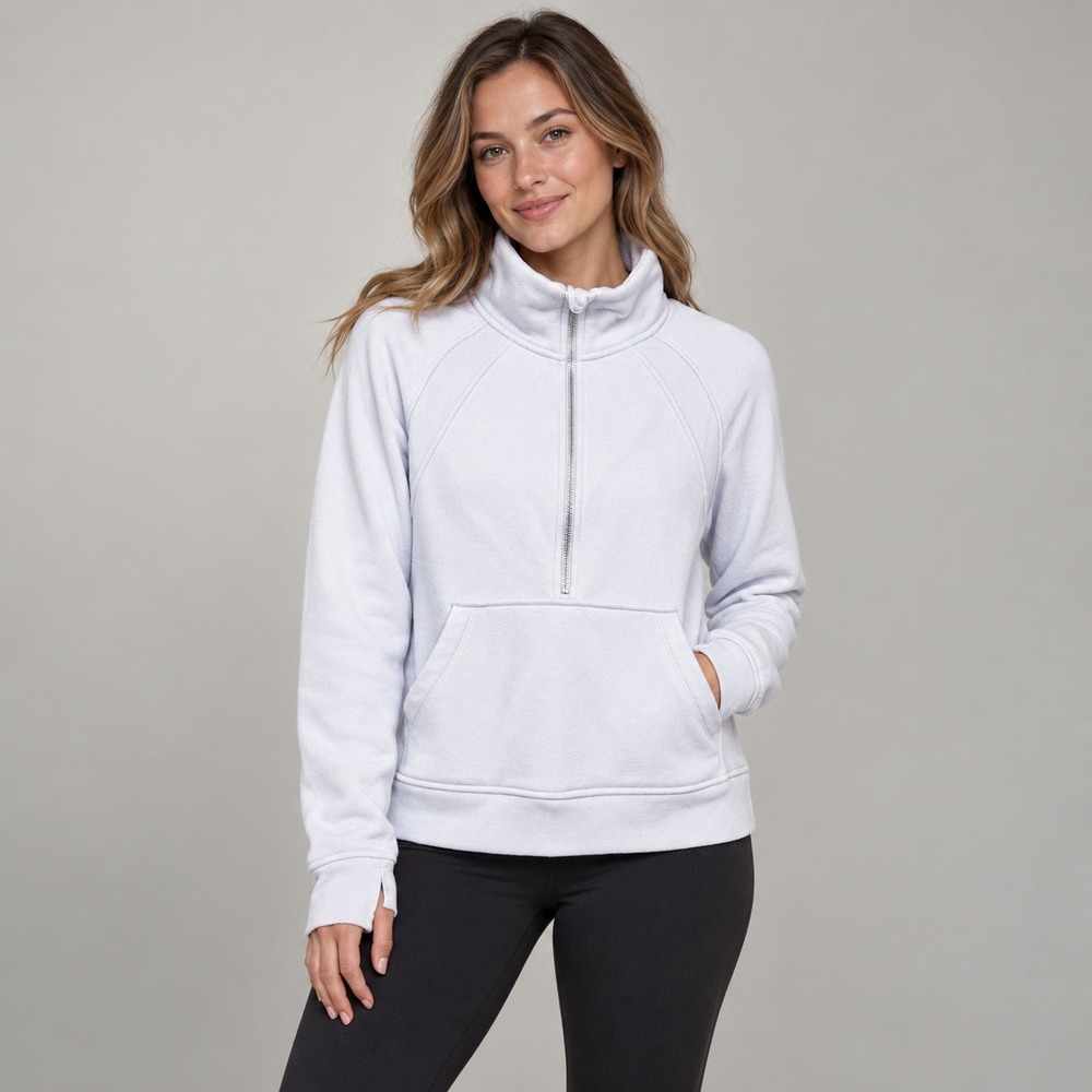 Danskin Womens Light Blue Half Zip Pullover Fleece Sweatshirt 1722805 Medium